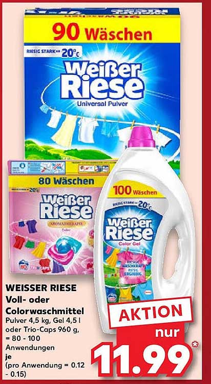 WEISSER RIESE Voll- oder Colorwaschmittel