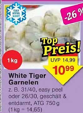 White Tiger Garnelen 1 kg, geschält und entdarmt