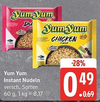 Yum Yum Instant Nudeln - verschiedene Sorten
