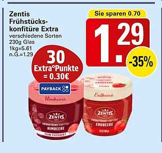 Zentis Frühstücks-Konfitüre Extra 230g