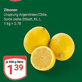 Zitronen 500 g-Netz zum Sonderpreis