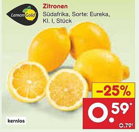 Zitronen, Südafrika, Sorte: Eureka, Kl. I, Stück