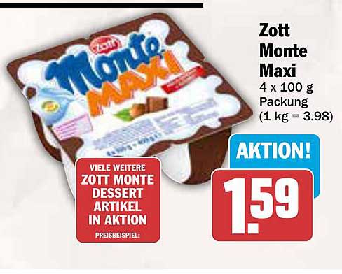 Zott Monte Maxi 4 x 100 g Packung