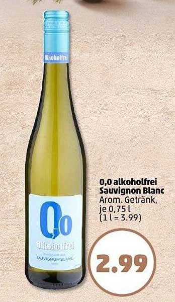0,0 alkoholfrei Sauvignon Blanc Arom. Getränk, je 0,75 l