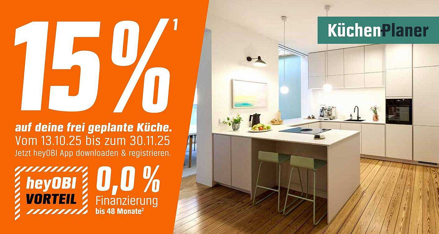 15% auf deine frei geplante Küche