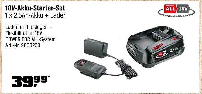 18V-Akku-Starter-Set 1 x 2,5Ah-Akku + Lader