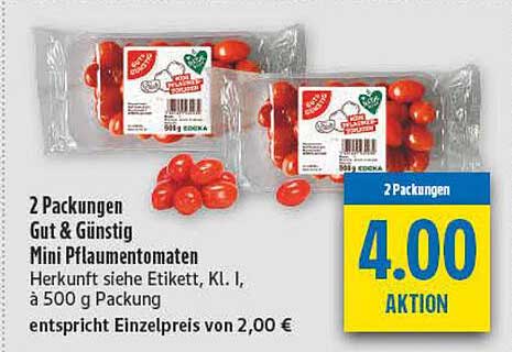 2 Packungen Gut & Günstig Mini Pflaumentomaten