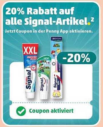 20% Rabatt auf alle Signal-Artikel
