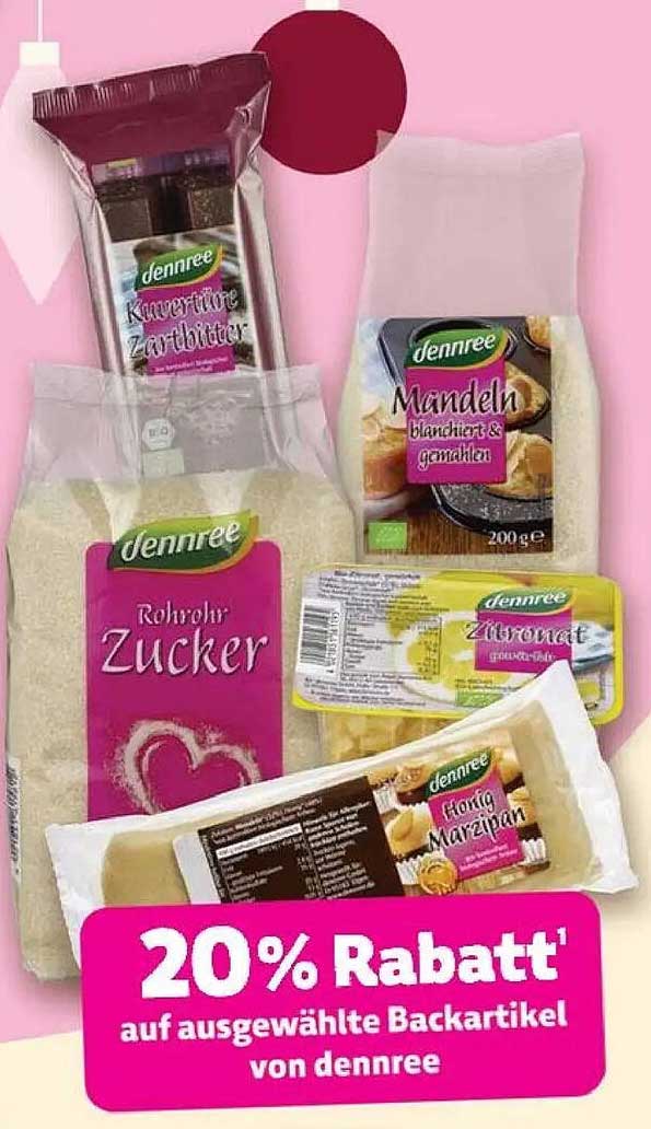 20% Rabatt* auf ausgewählte Backartikel von dennree