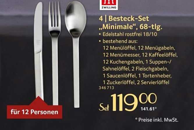 4 Besteck-Set „Minimale“, 68-tlg