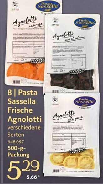 8 | Pasta Sassella Frische Agnolotti verschiedene Sorten 500-g-Packung