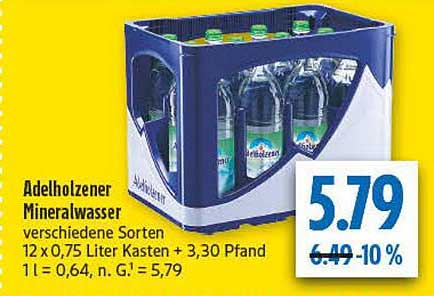 Adelholzener Mineralwasser 12 x 0,75 Liter Kasten