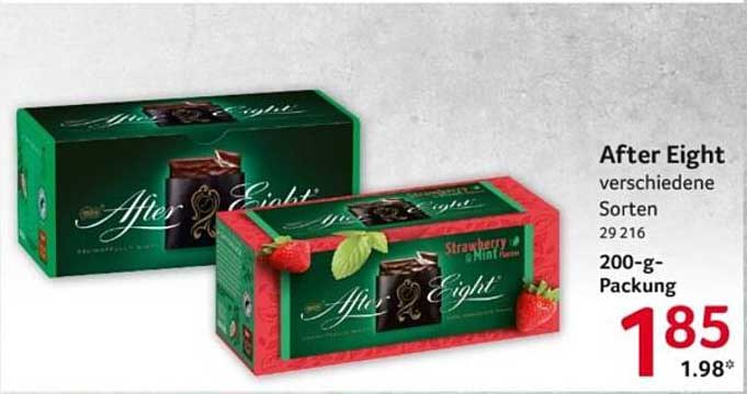 After Eight verschiedene Sorten 200-g-Packung