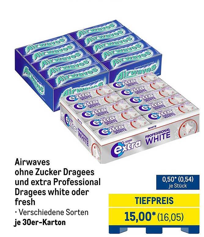 Airwaves ohne Zucker Dragees und extra Professional Dragees white oder fresh
