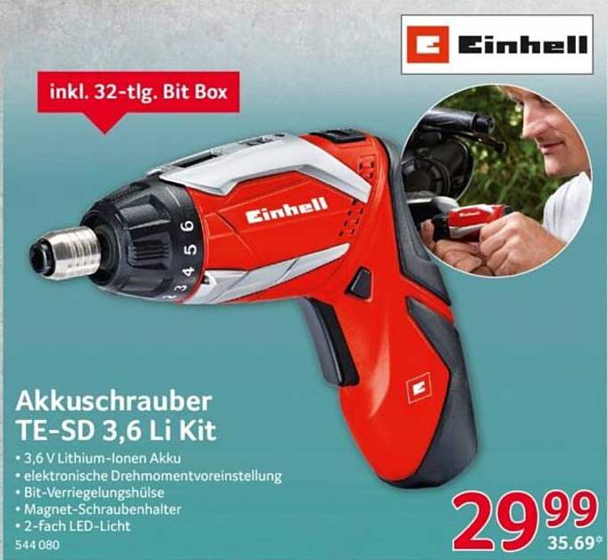 Akkuschrauber TE-SD 3,6 Li Kit inkl. 32-tlg. Bit Box