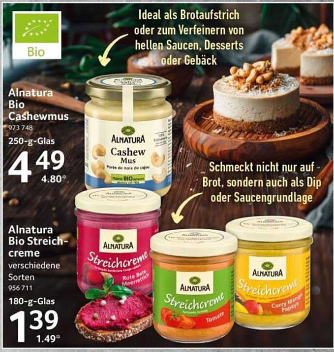Alnatura Bio Cashewmus und Streichcreme