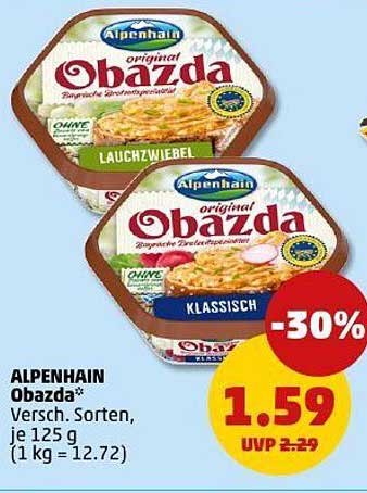 ALPENHAIN Obazda* Versch. Sorten, je 125 g