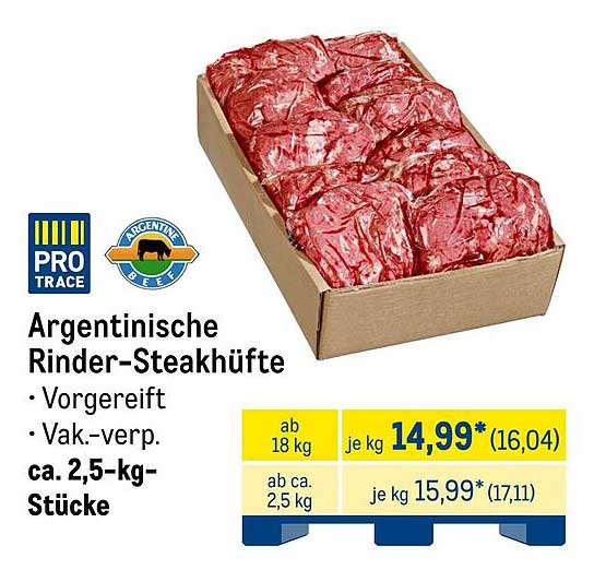 Argentinische Rinder-Steakhüfte - Vorbereitet & Vakuumverpackt