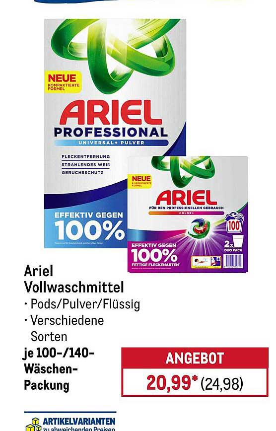 Ariel Vollwaschmittel - Effektive Fleckenentfernung für strahlend saubere Wäsche