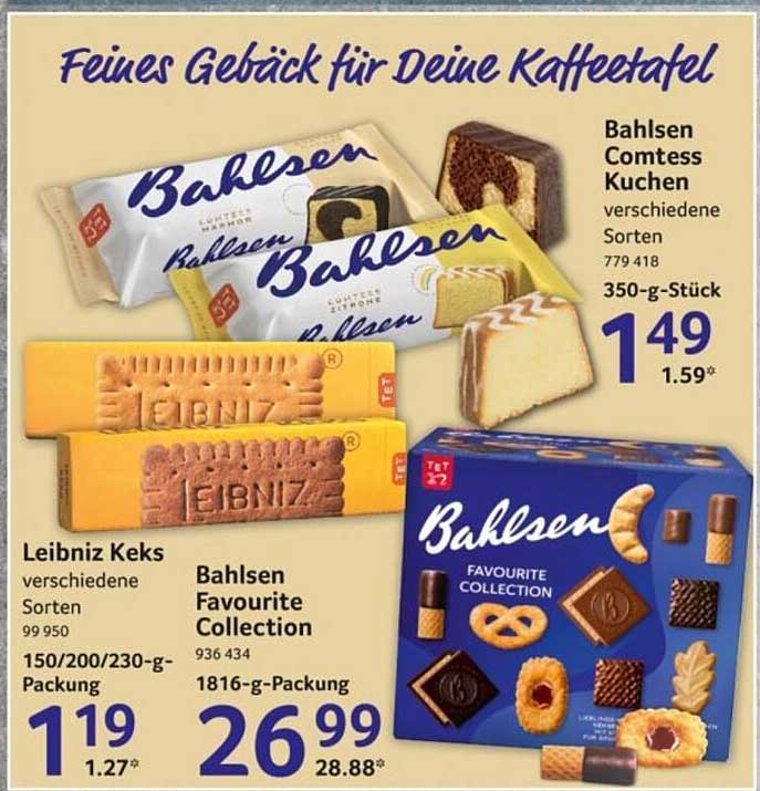 Bahlsen Comtess Kuchen verschiedene Sorten 350-g-Stück