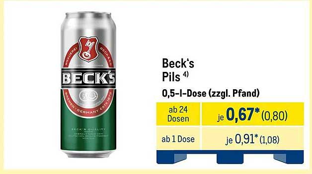 Beck's Pils 0,5 l Dose (zzgl. Pfand)