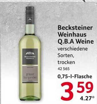 Becksteiner Weinhaus Q.B.A Weine - verschiedene Sorten, trocken