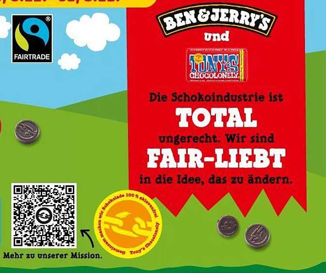 Ben & Jerry's und Tony's Chocolonely - Fairtrade Schokolade