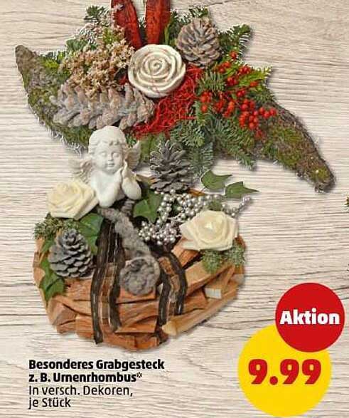 Besonderes Grabgesteck z. B. Umenrhombus* - In versch. Dekoren, je Stück