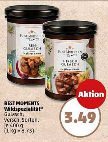BEST MOMENTS Wildspezialität* Gulasch, verschiedene Sorten, je 400 g