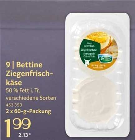 Bettine Ziegenfrischkäse 2 x 60-g-Packung