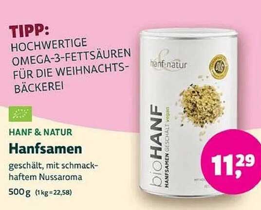 BIO HANF Hanfsamen geschält, mit schmackhaftem Nussaroma