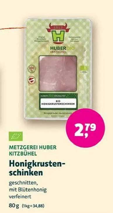 Bio Honigkrustenschinken - Geschnitten mit Blütenhonig verfeinert