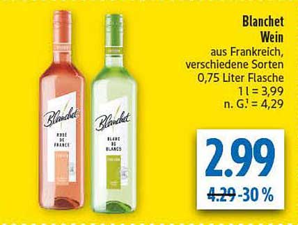 Blanchet Wein aus Frankreich, verschiedene Sorten 0,75 Liter Flasche