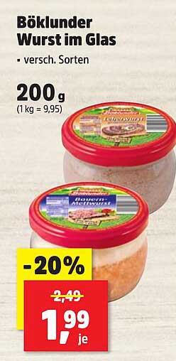 Böklunder Wurst im Glas - verschiedene Sorten