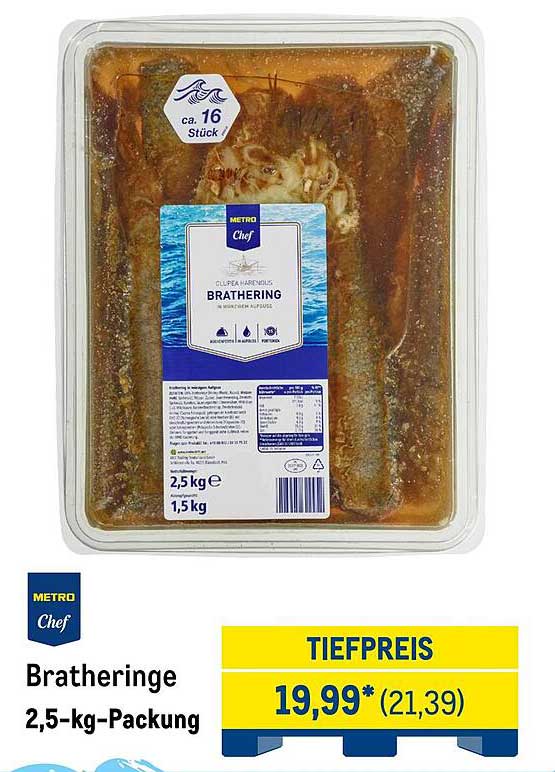 Bratheringe 2,5-kg-Packung