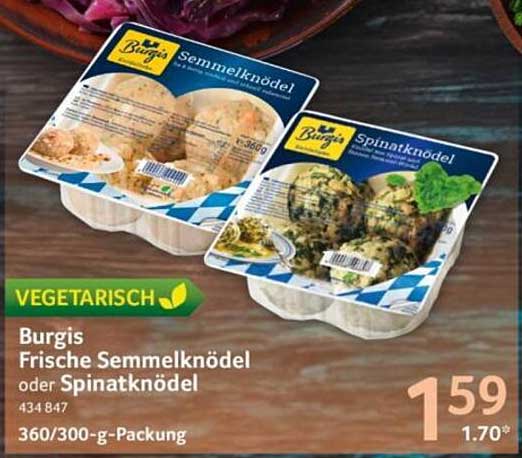 Burgis Frische Semmelknödel oder Spinatknödel 360g Packung