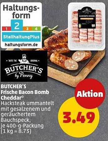 BUTCHER'S Frische Bacon Bomb Cheddar