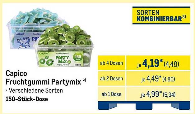 Capico Fruchtgummi Partymix – 150-Stück-Dose