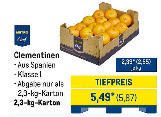 Clementinen aus Spanien - Klasse I, 2,3-kg-Karton