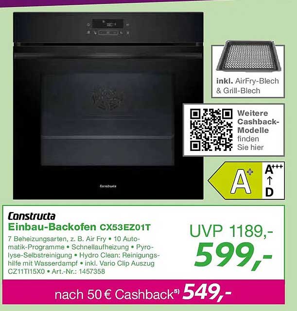 Constructa Einbau-Backofen CX53EZ01T