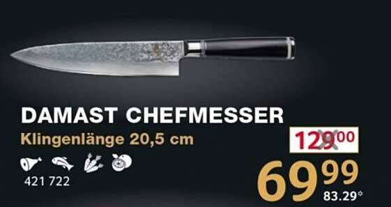 DAMAST CHEFMESSER - Klingenlänge 20,5 cm