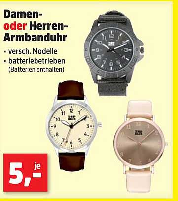 Damen- oder Herren-Armbanduhr – versch. Modelle