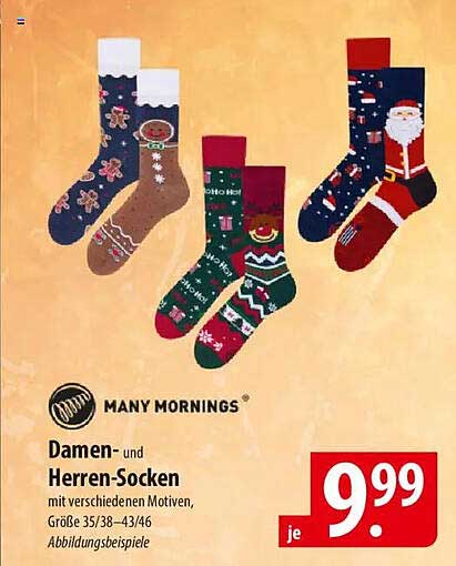 Damen- und Herren-Socken mit verschiedenen Motiven