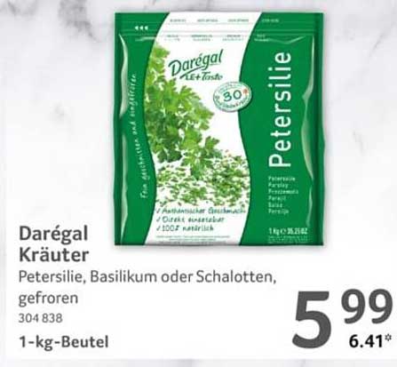 Darégal Kräuter Petersilie, Basilikum oder Schalotten, gefroren