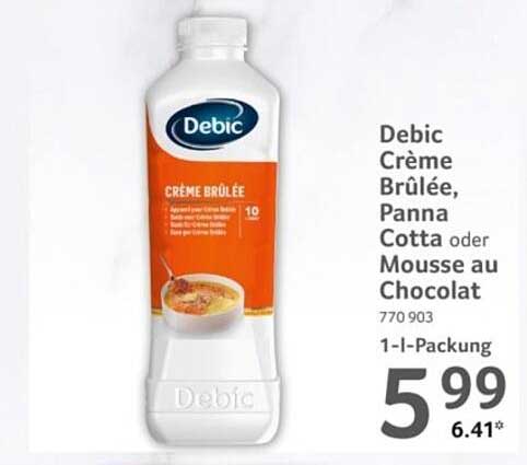 Debic Crème Brûlée, Panna Cotta oder Mousse au Chocolat 1-Liter-Packung