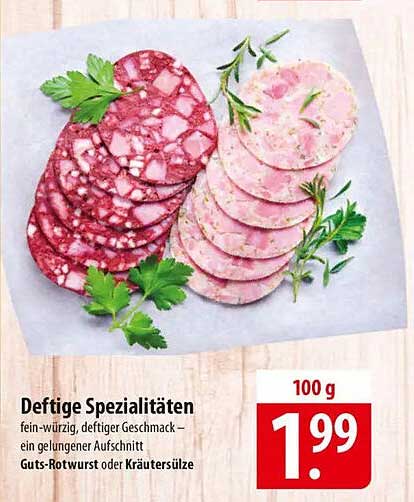 Deftige Spezialitäten - Guts-Rotwurst oder Kräutersülze