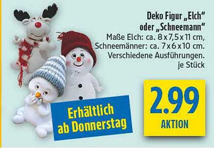 Deko Figur „Elch“ oder „Schneemann“