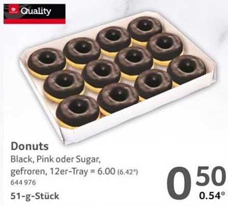 Donuts Black, Pink oder Sugar – gefroren, 12er-Tray