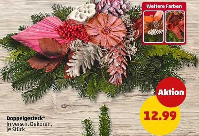 Doppelgesteck in verschiedenen Dekoren, je Stück