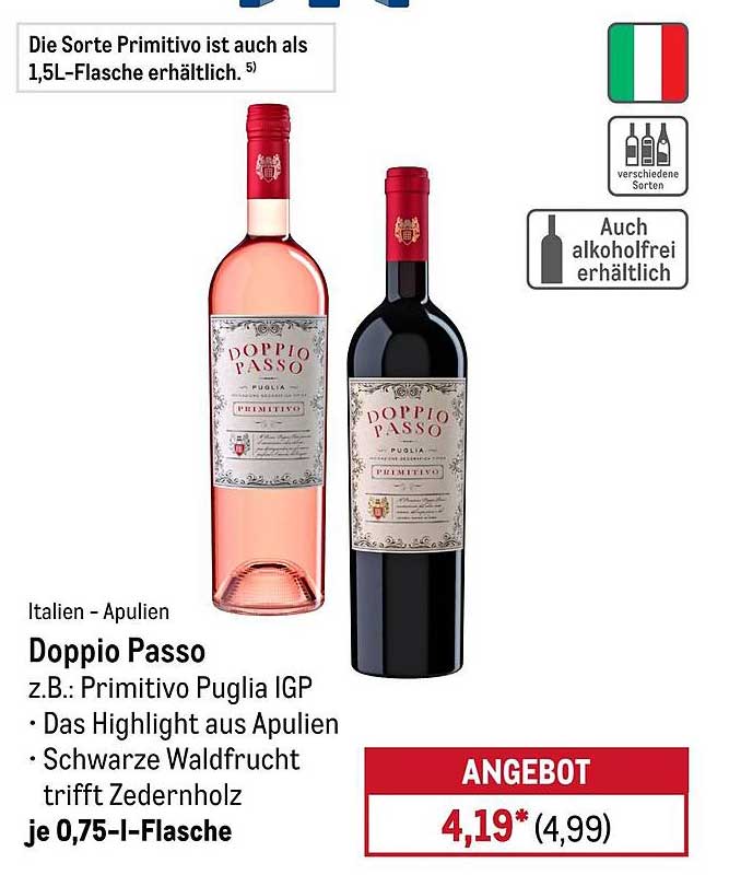 Doppio Passo – Primitivo Puglia IGP, 0,75-l-Flasche